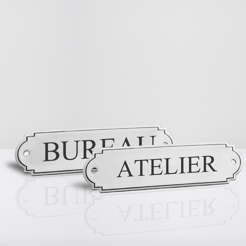 Plaque De Porte émaillée "Salle D'attente" - Déco Métal Blanc Vintage Pour Bureau