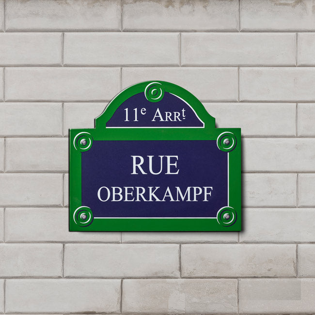 Plaque de rue parisienne personnalisée