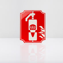 Upload image to gallery, enamelled sign Vintage fire extinguisher 15x20cm