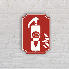 Upload image to gallery, enamelled sign Vintage fire extinguisher 15x20cm
