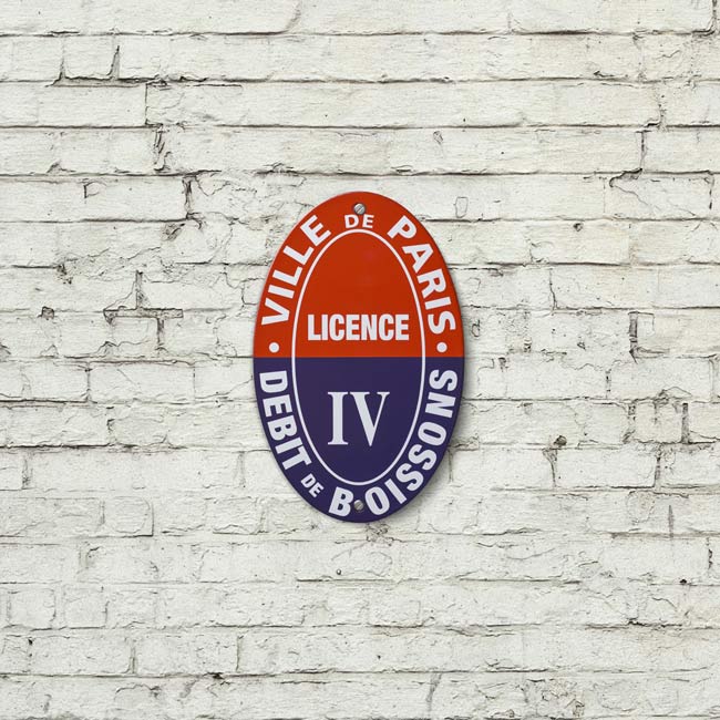 Plaque Licence 4 Paris  - 15x20cm