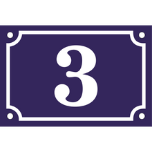 Numéro de rue ou de maison décor brins de lavande chiffre bleu pose  diagonale