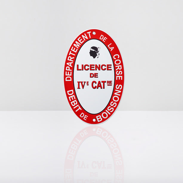 Plaque Licence 4 Corse - 15x20cm