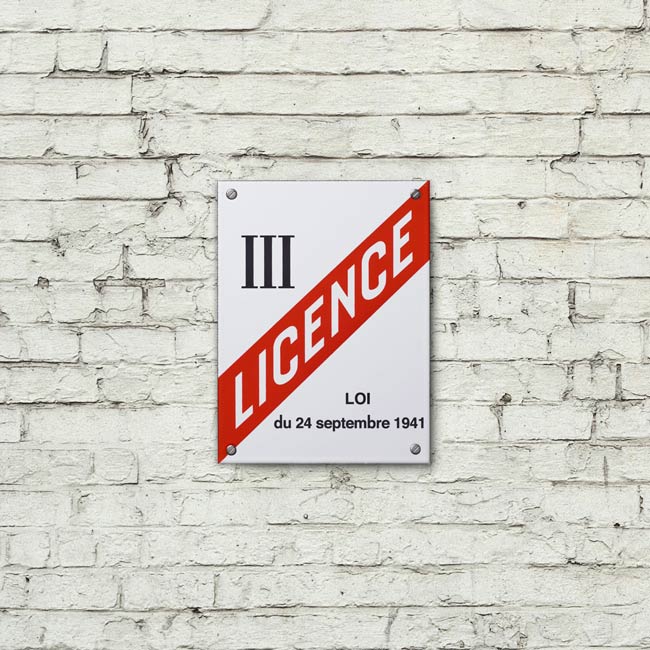 Plaque Licence 3 - 15x20cm